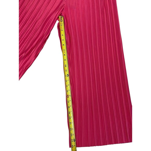 Nine West Women’s Pink Pleated Wide Leg Pants Size L NWT Polyester Elastic Waist - Picture 6 of 10